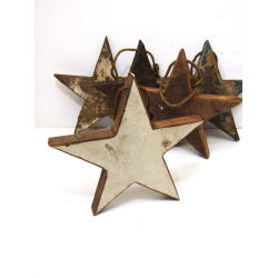 Gwiazda z drewna egzotycznego dekoracja wisząca 25cm